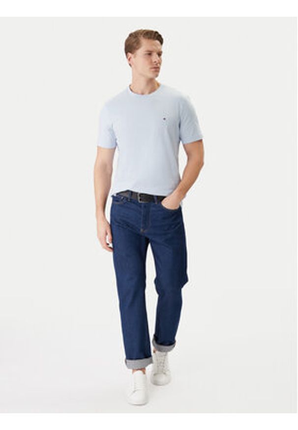 TOMMY HILFIGER - Tommy Hilfiger T-Shirt MW0MW39995 Błękitny Regular Fit. Kolor: niebieski. Materiał: bawełna