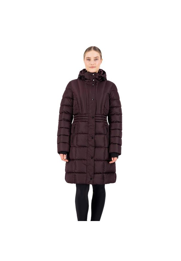 EURO-STAR - Parka dla kobiet Euro-Star Ferrera. Kolor: wielokolorowy, czarny, różowy. Materiał: puch. Długość: długie