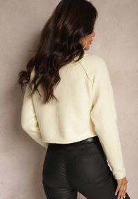 Renee - Żółty Rozpinany Kardigan z Wełną Evelinae. Okazja: do pracy, na spotkanie biznesowe, na co dzień. Kolor: żółty. Materiał: wełna. Styl: casual, biznesowy #4