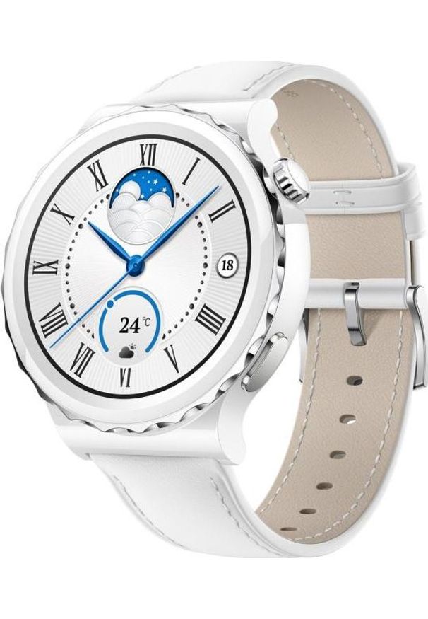 HUAWEI - Smartwatch Huawei Watch GT 3 Pro Classic 43mm Biały (55028825). Rodzaj zegarka: smartwatch. Kolor: biały