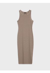 Sinsay - Sukienka maxi na ramiączkach - brązowy. Kolor: brązowy. Długość rękawa: na ramiączkach. Długość: maxi