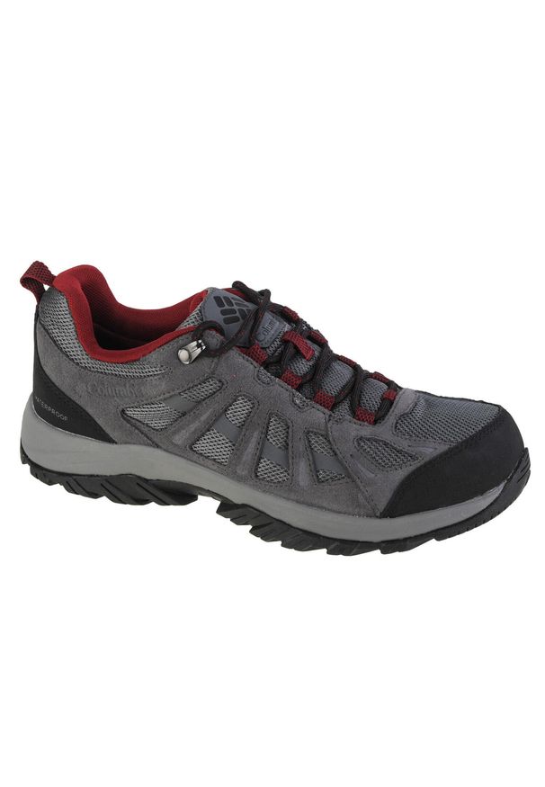 columbia - Buty trekkingowe męskie, Columbia Redmond III WP. Zapięcie: sznurówki. Kolor: szary. Materiał: guma, skóra, zamsz, materiał, syntetyk. Szerokość cholewki: normalna