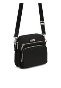 Kazar - Miejska torebka listonoszka z tkaniny. Kolor: czarny. Wzór: jednolity. Materiał: skórzane #3