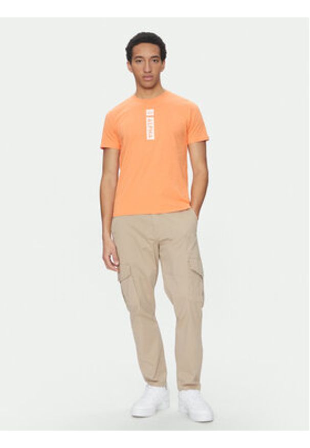 Alpha Industries T-Shirt 146509 Pomarańczowy Regular Fit. Kolor: pomarańczowy. Materiał: bawełna