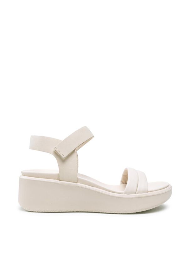 ecco - ECCO Sandały Flowt Wedge Lx W 27330359113 Beżowy. Kolor: beżowy. Materiał: nubuk, skóra
