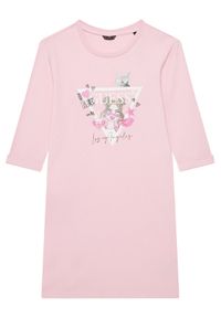 Guess Sukienka codzienna J3YK13 KA6W4 Różowy Regular Fit. Okazja: na co dzień. Kolor: różowy. Materiał: bawełna. Typ sukienki: proste. Styl: casual