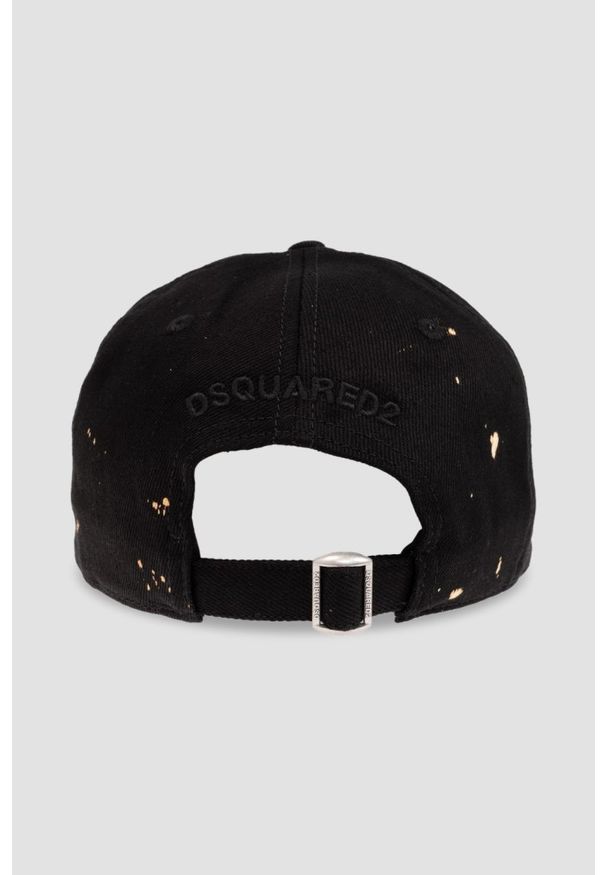 DSQUARED2 Czarna czapka z daszkiem. Kolor: czarny