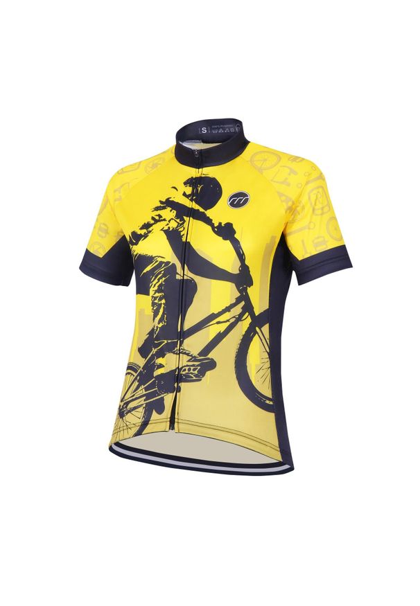 MADANI - Koszulka rowerowa męska madani Abubaca. Kolor: żółty, czarny, wielokolorowy