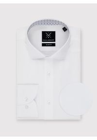 Pako Lorente - PAKO LORENTE – Biała koszula męska z kontrastowym wykończeniem. Kolor: biały. Materiał: bawełna. Długość rękawa: długi rękaw. Długość: długie. Wzór: gładki #1