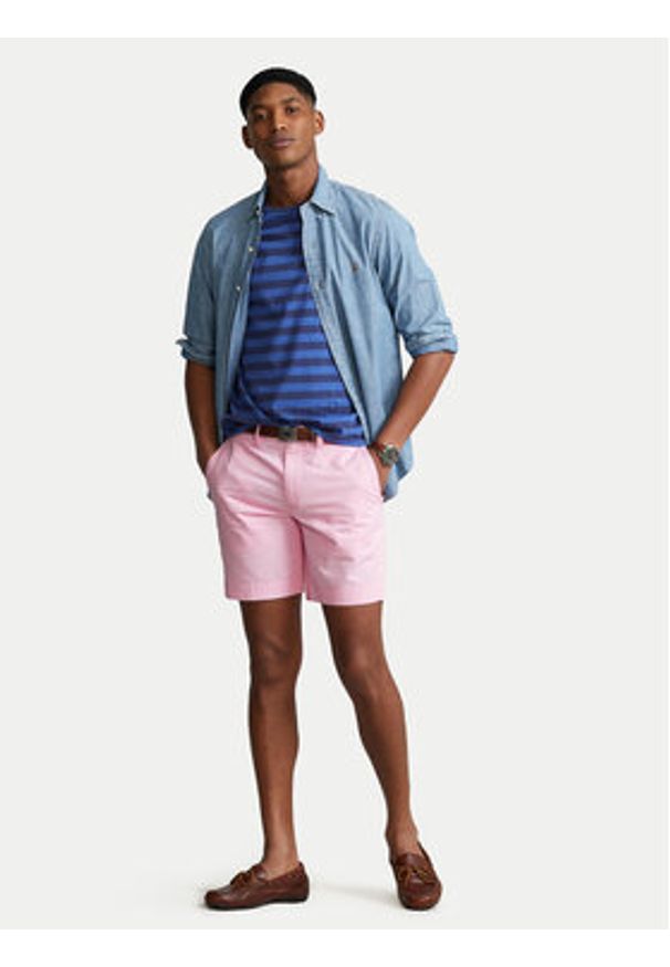 Polo Ralph Lauren Szorty materiałowe 710799213010 Różowy Slim Fit. Kolor: różowy. Materiał: bawełna
