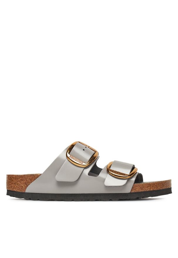 Birkenstock Klapki Arizona Big Buckle Hex 1029391 Szary. Kolor: szary. Materiał: skóra