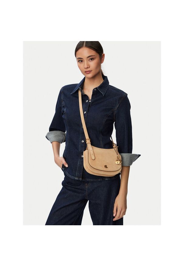 Lauren Ralph Lauren - Torebka LAUREN RALPH LAUREN. Kolor: beżowy
