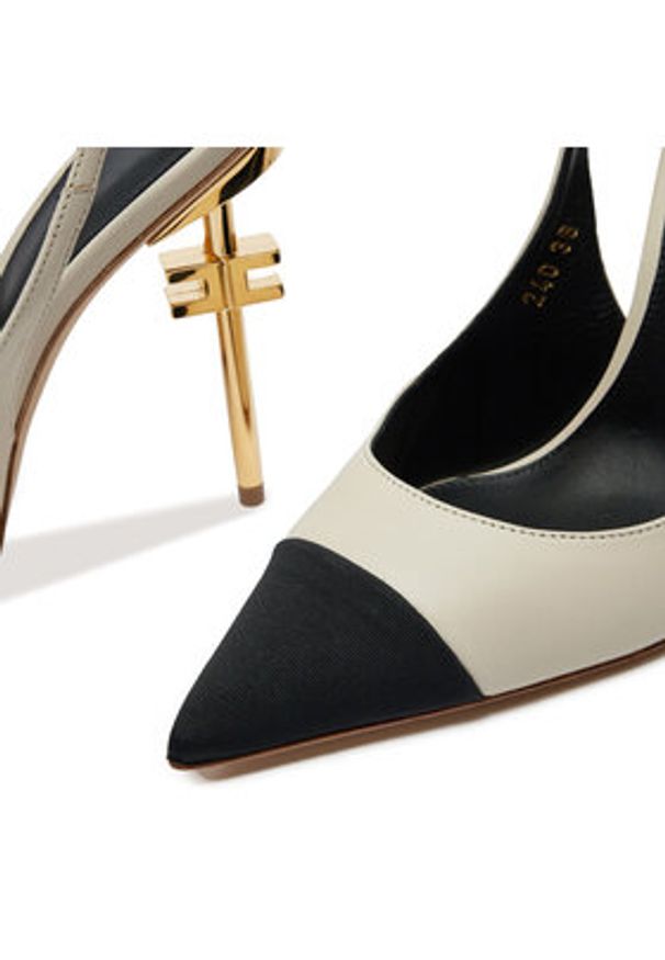 Elisabetta Franchi Sandały SA-25B-46E2-V570 Écru. Materiał: skóra