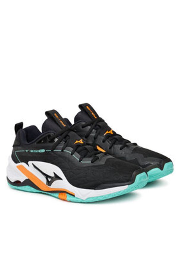 Mizuno Buty halowe Wave Stealth Neo 2 X1GA2400 Czarny. Kolor: czarny. Materiał: skóra. Model: Mizuno Wave