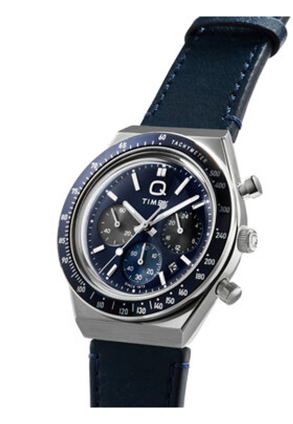 Timex Zegarek Q Diver Inspired Chronograph TW2Y36100 Granatowy. Kolor: niebieski