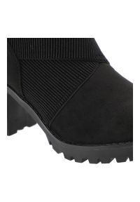 Czarne Botki S.Barski Modne Obuwie Damskie Na Obcasie. Kolor: czarny. Materiał: materiał. Szerokość cholewki: normalna. Wzór: aplikacja. Sezon: zima, jesień. Obcas: na obcasie. Styl: klasyczny, elegancki. Wysokość obcasa: średni #3