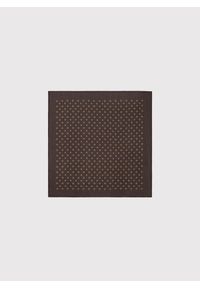 Pako Lorente - PAKO LORENTE – Brązowa poszetka męska w kwiatki. Kolor: brązowy. Materiał: bawełna. Wzór: kwiaty