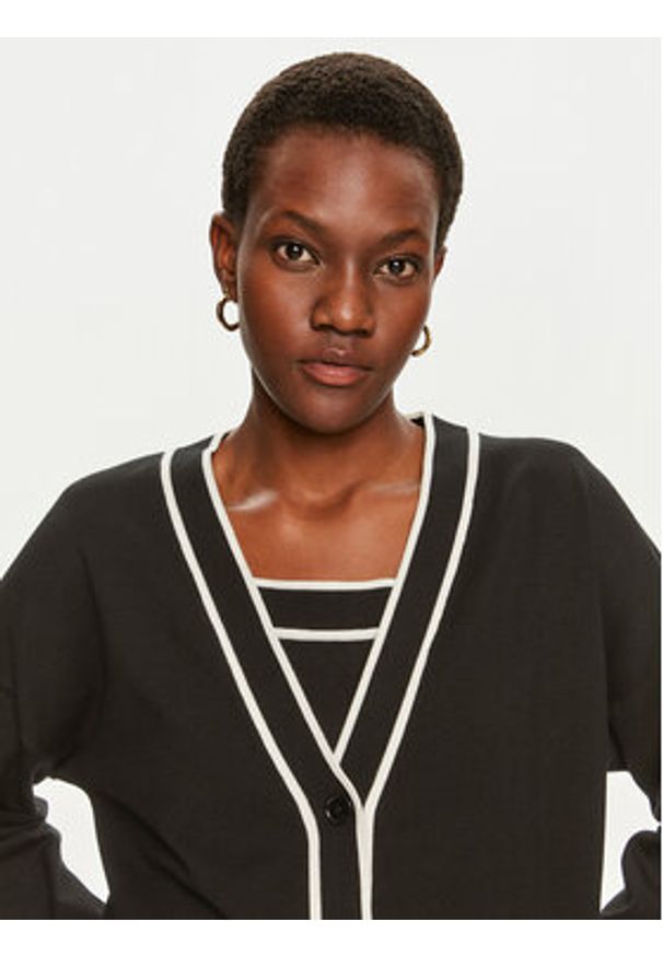 BOSS - Boss Kardigan Flodina 50518348 Czarny Regular Fit. Kolor: czarny. Materiał: wiskoza