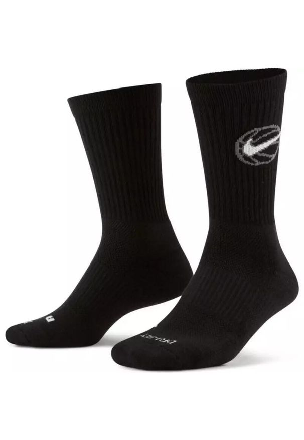 Nike - Skarpety męskie nike crew everyday basketball 3 pair black. Kolor: wielokolorowy. Sport: koszykówka