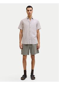 Jack & Jones Szorty materiałowe Lawrence 12253134 Zielony ciemny Wide Leg. Kolor: zielony. Materiał: len #3