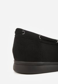 Renee - Czarne Mokasyny ze Sznurkiem i Kokardą Samiphia. Okazja: na co dzień. Kolor: czarny. Materiał: jeans. Styl: casual, elegancki #3