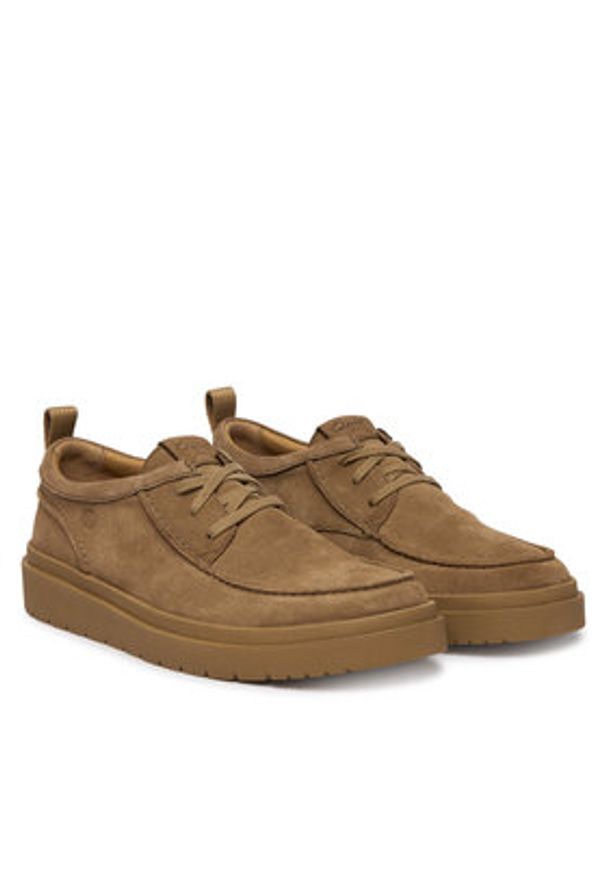 Clarks Półbuty Polden Moc 26186452 Beżowy. Kolor: beżowy. Materiał: zamsz, skóra
