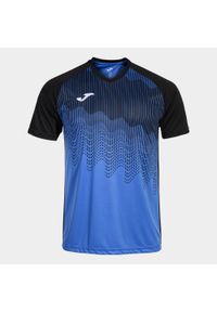 Koszulka z dekoltem w szpic Joma Tiger VI. Kolor: niebieski, wielokolorowy, czarny. Materiał: materiał. Sport: piłka nożna #1
