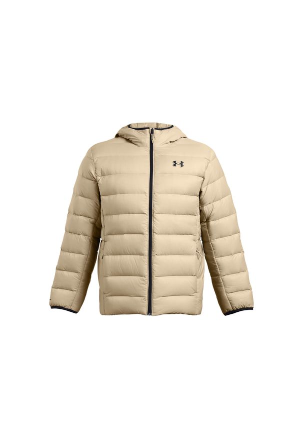 Kurtka puchowa Under Armour Legend. Kolor: beżowy, wielokolorowy, czarny. Materiał: puch