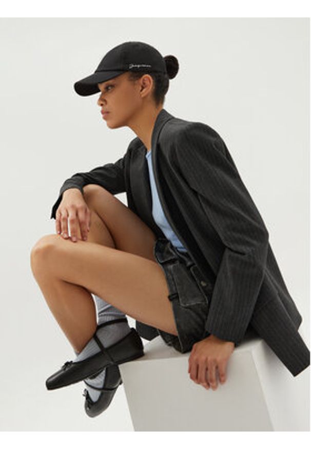 JACQUEMUS Czapka z daszkiem 216AC009 Czarny. Kolor: czarny. Materiał: bawełna, materiał