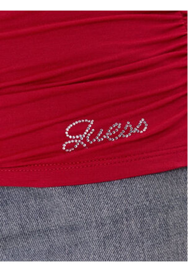 Guess Top W5YP28 KACM2 Czerwony Regular Fit. Kolor: czerwony
