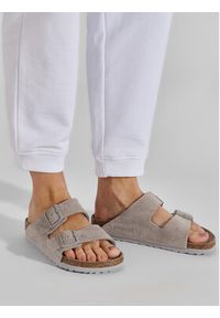 Birkenstock Klapki Arizona 1020557 Szary. Kolor: szary. Materiał: zamsz, skóra #4