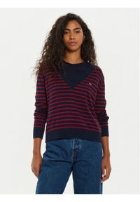 Tommy Jeans Sweter Essential DW0DW18670 Kolorowy Regular Fit. Materiał: bawełna. Wzór: kolorowy