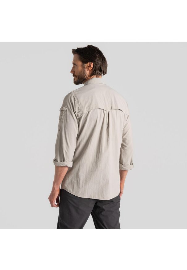 CRAGHOPPERS - Koszula podróżnicza męska Craghoppers NosiLife Adventure LS Shirt III. Okazja: na co dzień. Kolor: biały. Styl: casual