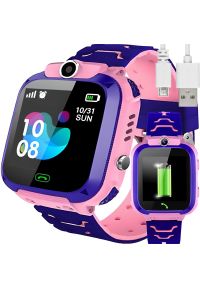 Retoo - Smartwatch zegarek dla dzieci połączenia kamera latarka GPS SOS microSIM - różowy Smartwatch zegarek dla dzieci połączenia kamera latarka GPS SOS micr. Rodzaj zegarka: smartwatch. Kolor: różowy #1