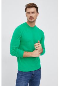 United Colors of Benetton - Sweter wełniany. Okazja: na co dzień. Kolor: zielony. Materiał: wełna. Długość rękawa: długi rękaw. Długość: długie. Styl: casual #3