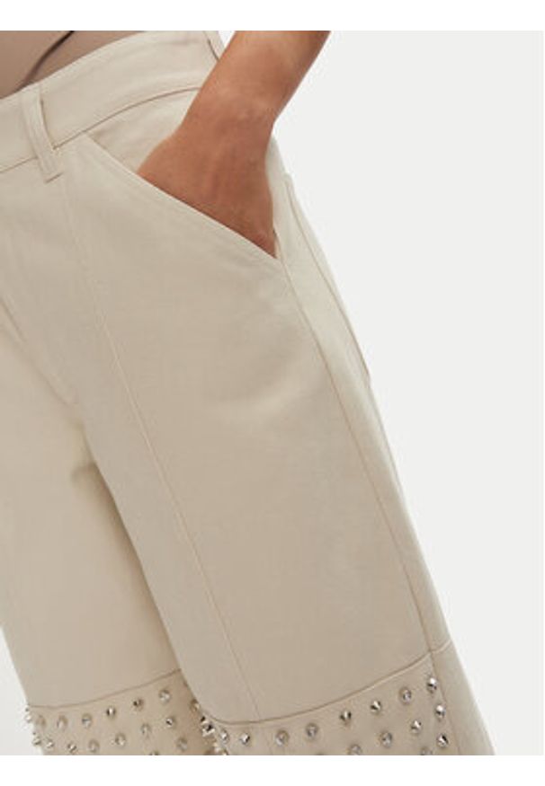 Pinko - PINKO Spodnie materiałowe 104429 A284 Écru Regular Fit. Materiał: bawełna