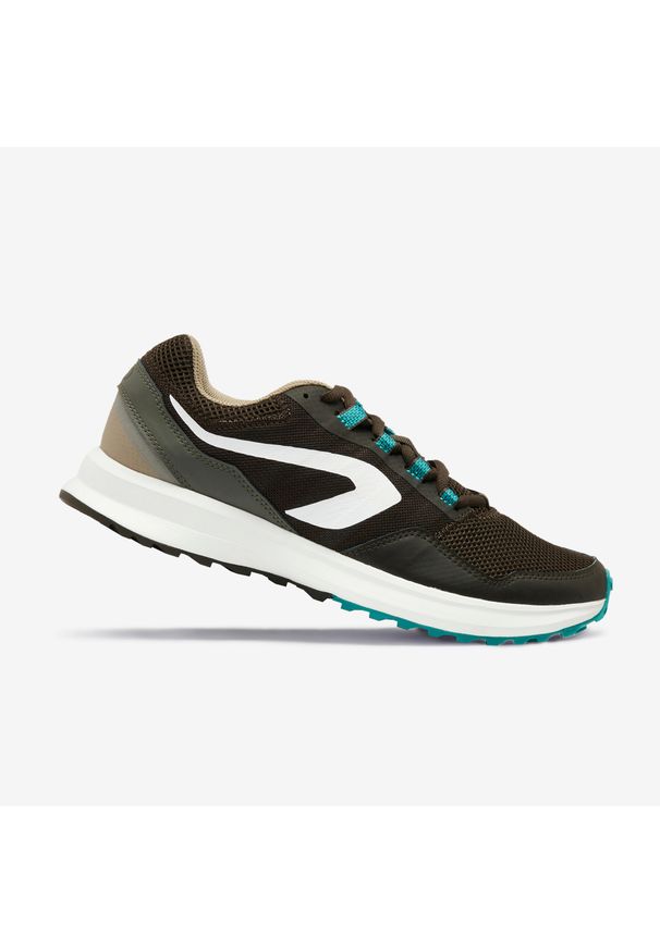 KALENJI - Buty do biegania męskie Kalenji Run Active Grip. Kolor: brązowy, wielokolorowy, zielony. Materiał: materiał. Sport: bieganie