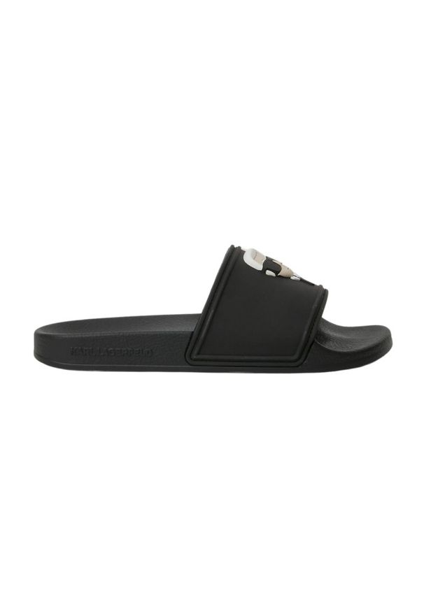 Karl Lagerfeld - KARL LAGERFELD Czarne klapki damskie KONDO 2.0 Karl NFT. Kolor: czarny
