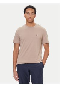 TOMMY HILFIGER - Tommy Hilfiger T-Shirt Ess Seasonal MW0MW39995 Beżowy Regular Fit. Kolor: beżowy. Materiał: bawełna