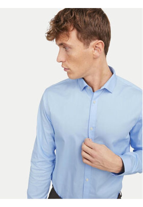 Jack & Jones Koszula 12201905 Błękitny Slim Fit. Kolor: niebieski. Materiał: bawełna