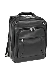 MCKLEIN - Skórzany plecak z odpinanymi ramionami, torba na laptopa Mcklein Lincoln Park 41655. Kolor: czarny. Materiał: skóra. Styl: elegancki