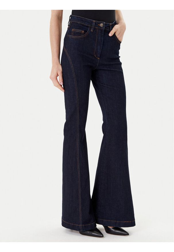 Rinascimento Jeansy CFC0126161003 Granatowy Flare Fit. Kolor: niebieski