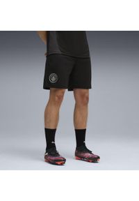 Puma - Męskie szorty treningowe Manchester City PUMA Black Silver Metallic. Kolor: czarny, szary, wielokolorowy. Sport: fitness