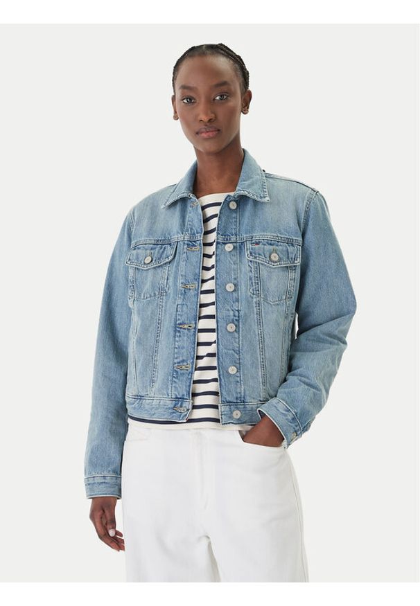 Tommy Jeans Kurtka jeansowa Classic DW0DW22720 Niebieski Regular Fit. Kolor: niebieski. Materiał: bawełna