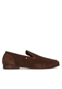 TOMMY HILFIGER - Tommy Hilfiger Półbuty Hilfiger Flexible Suede Loafer FM0FM05496 Brązowy. Kolor: brązowy. Materiał: zamsz, skóra