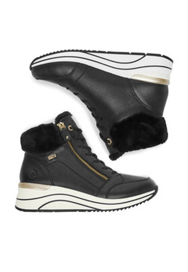 Remonte Trzewiki CEO-D0T77-02 Czarny. Kolor: czarny. Materiał: skóra