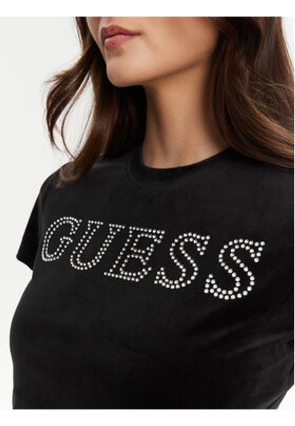 Guess T-Shirt V3BI01 K0232 Czarny Regular Fit. Kolor: czarny. Materiał: syntetyk