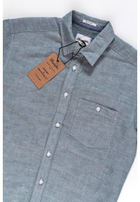 Wrangler - KOSZULA MĘSKA KRÓTKI RĘKAW WRANGLER S/S 1PKT SHIRT OCEAN TEAL W5916LPDP. Materiał: materiał. Długość rękawa: krótki rękaw. Długość: krótkie. Wzór: melanż #10