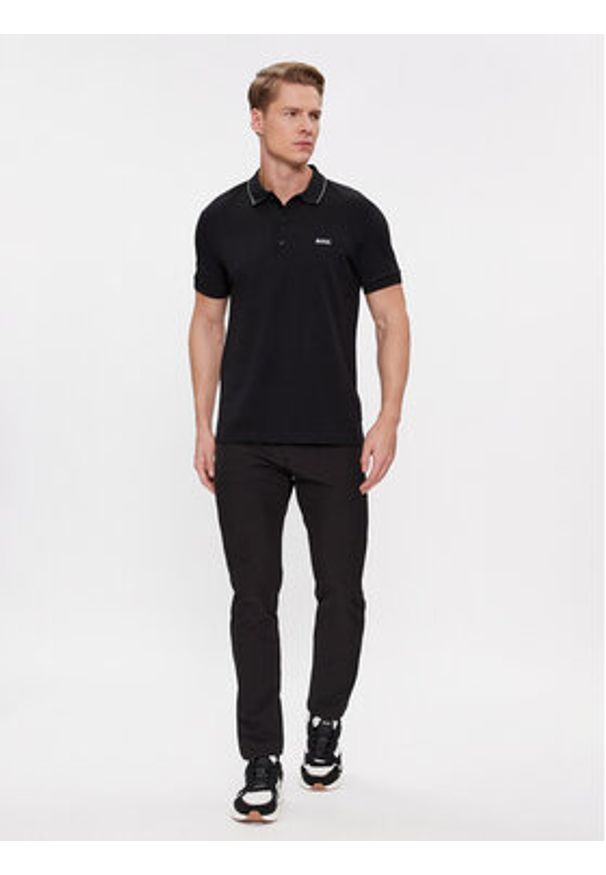BOSS - Boss Polo Paule 4 50506195 Czarny Slim Fit. Typ kołnierza: polo. Kolor: czarny. Materiał: bawełna