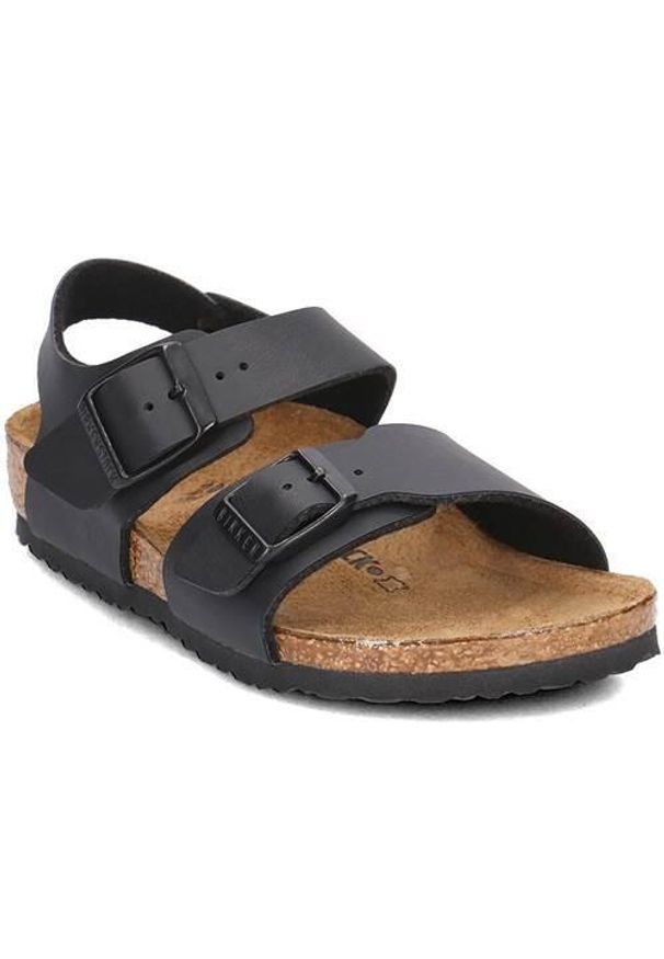 Buty do chodzenia dla dzieci Birkenstock New York. Zapięcie: klamry. Kolor: czarny. Materiał: materiał, syntetyk, tkanina